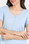 Zivame Summer Thyme Knit Cotton Top - Starlight Blue — thumbnail 5